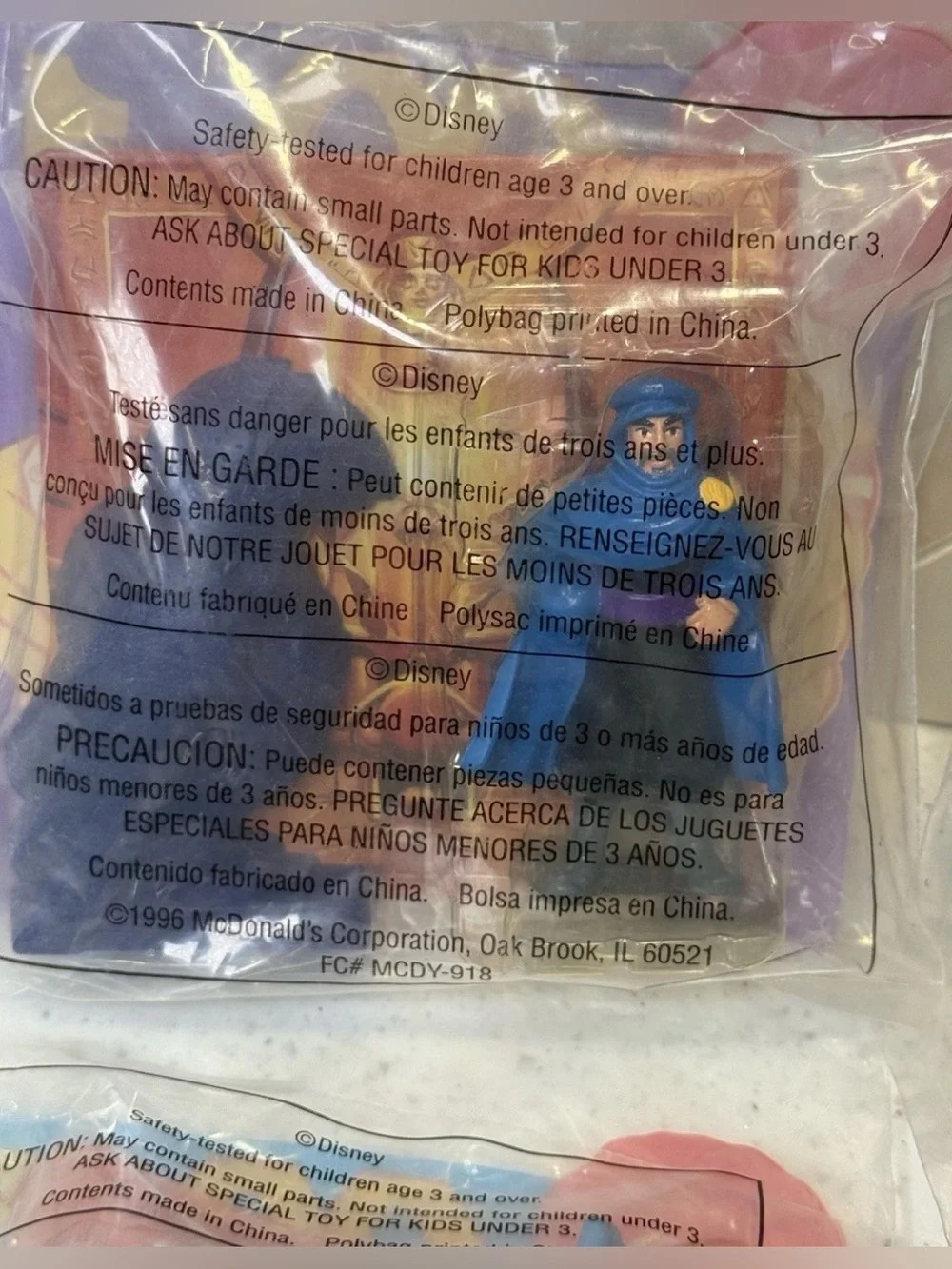 1996 McDonald's Aladdin Happy Meal Toys - Set of 7 In Bag -Just Missing #2